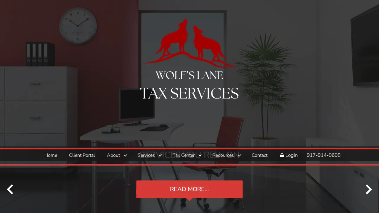 Wolf's Lane Tax Services page