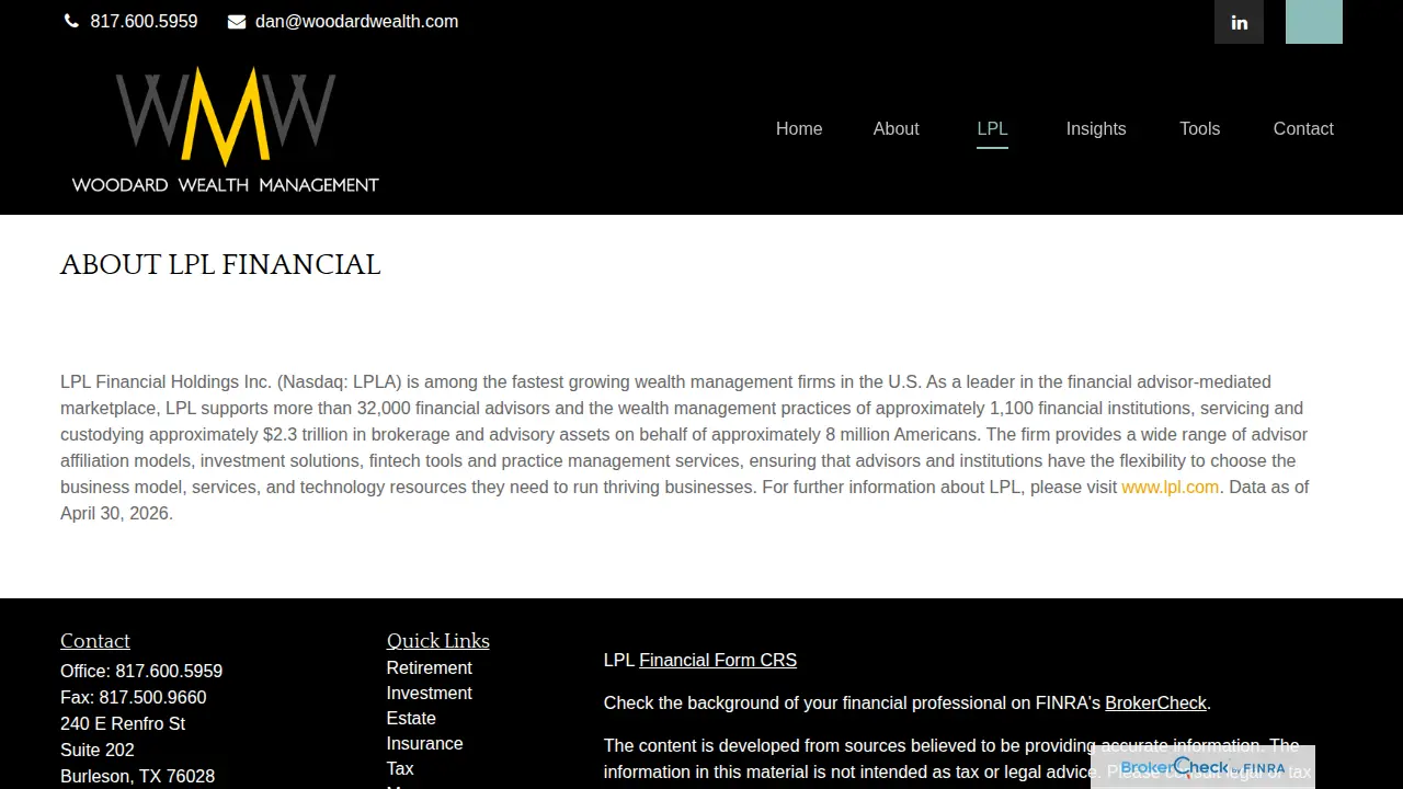 Woodard Wealth Management page