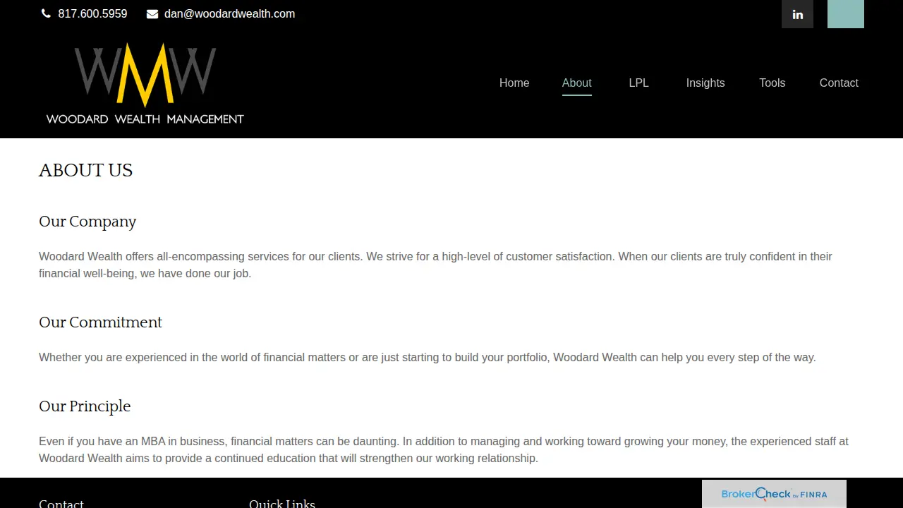 Woodard Wealth Management page