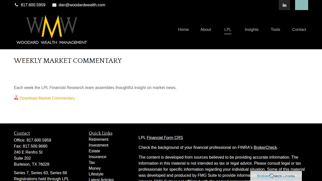 Woodard Wealth Management page