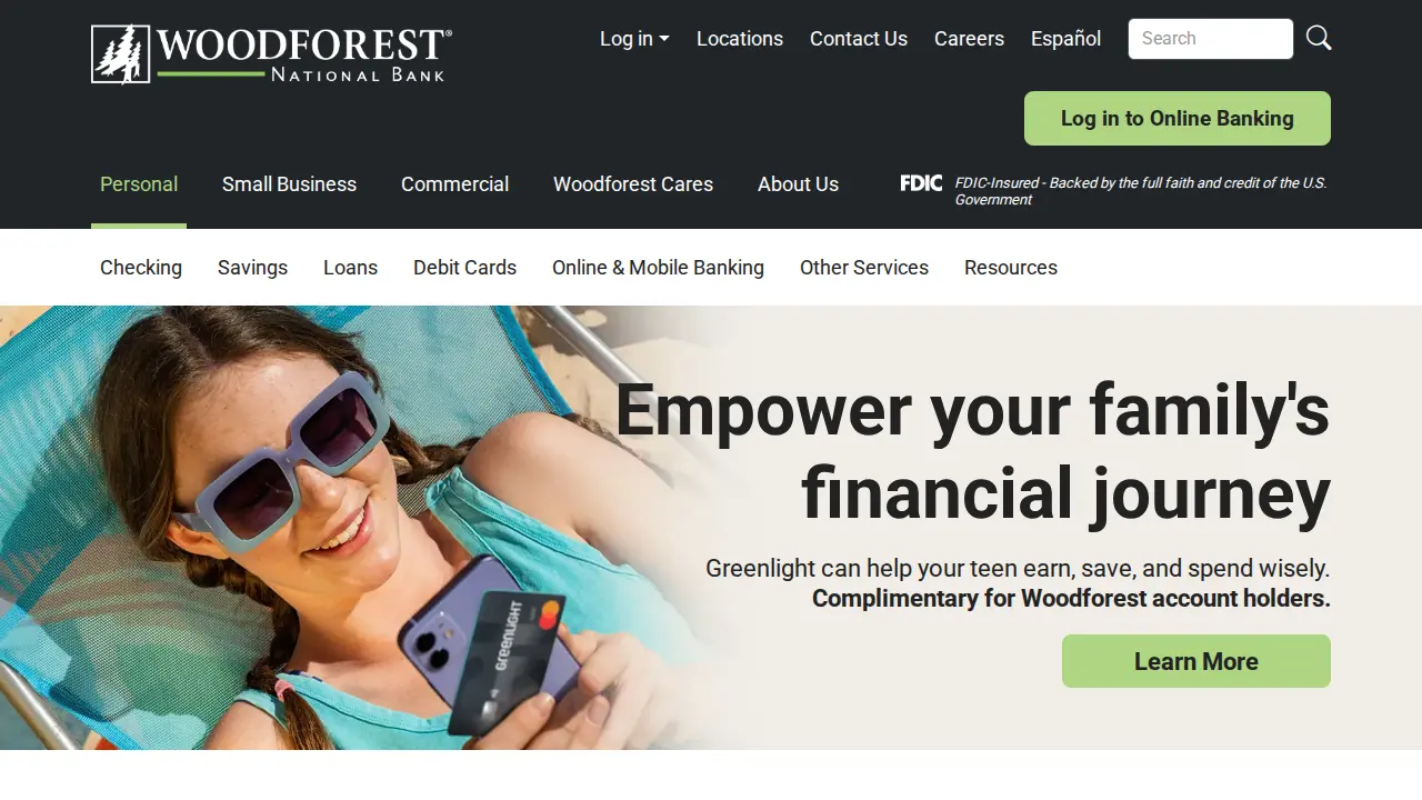 Woodforest National Bank page