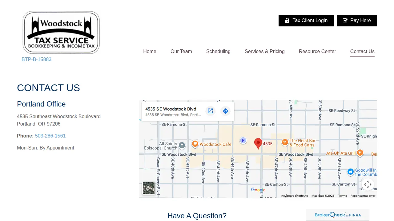 Woodstock Tax Service page