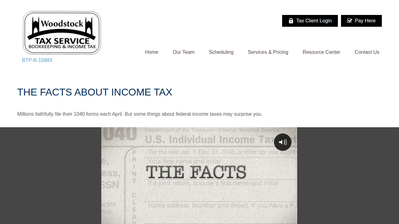 Woodstock Tax Service page
