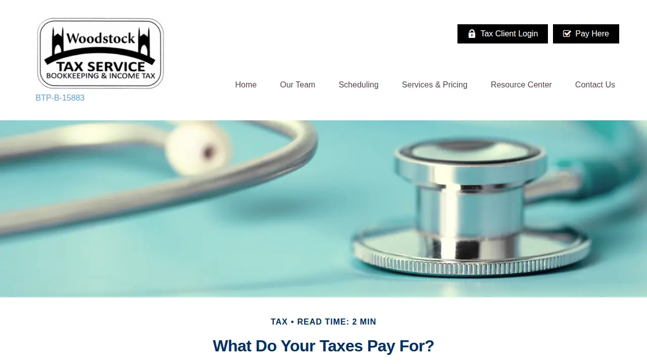 Woodstock Tax Service page
