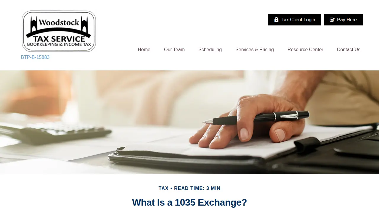 Woodstock Tax Service page