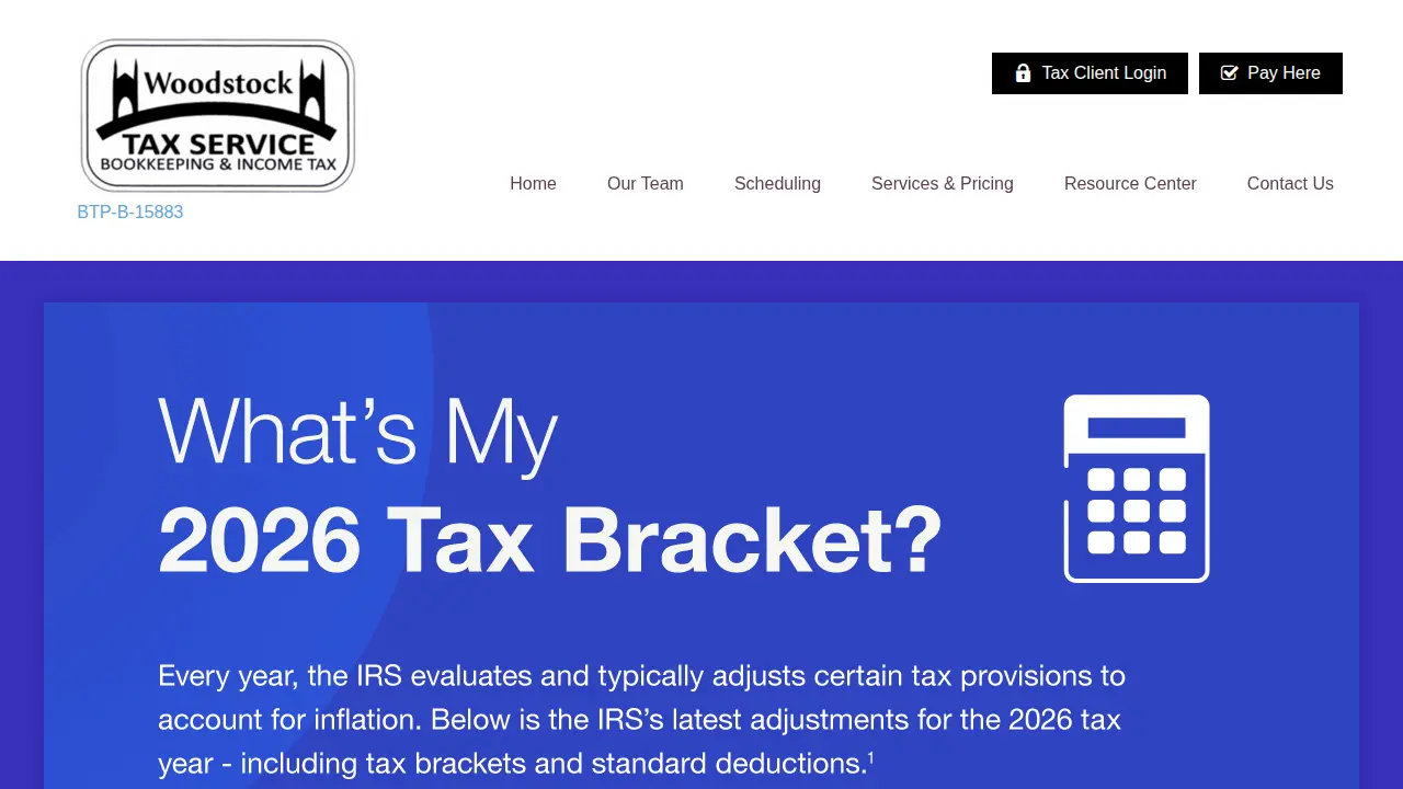 Woodstock Tax Service page