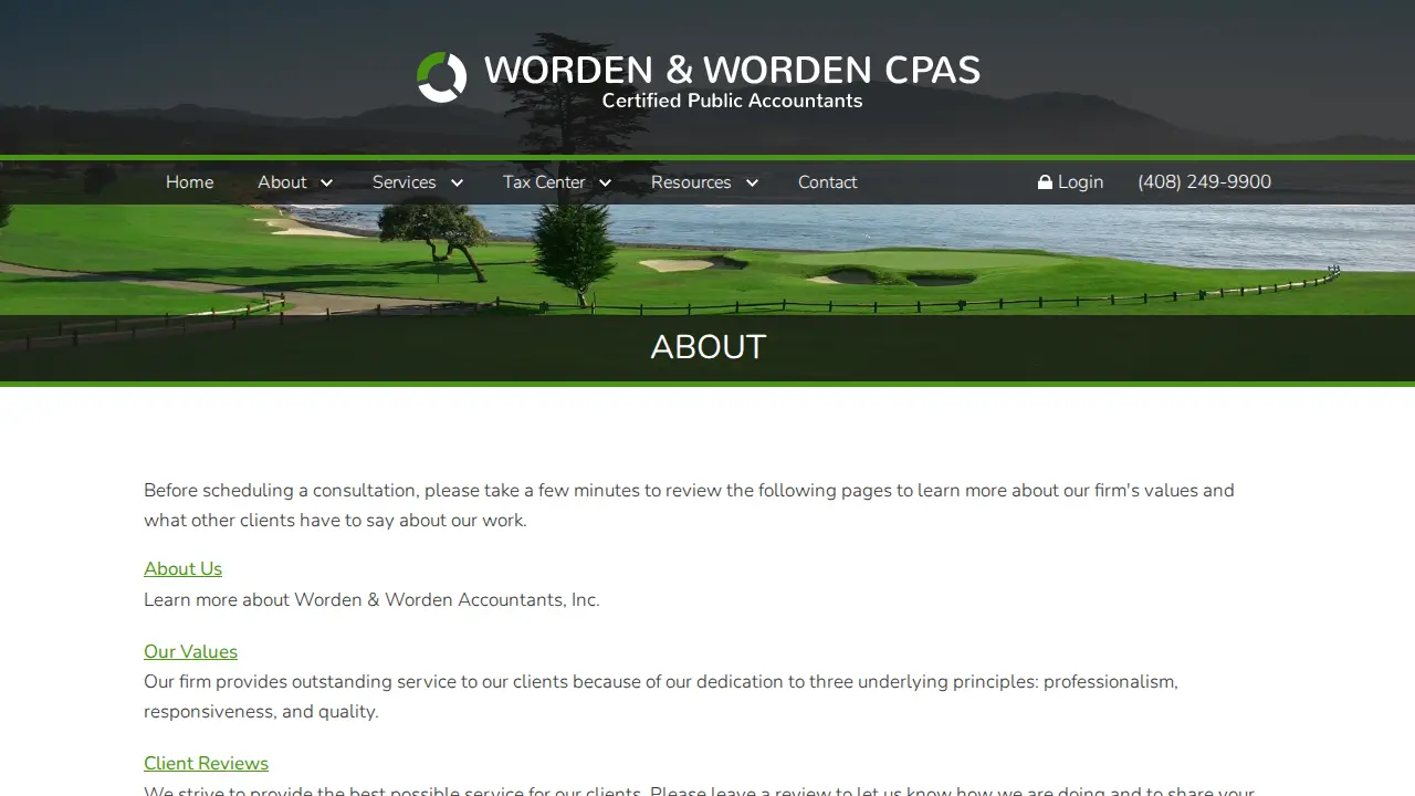 Worden & Worden CPAs page
