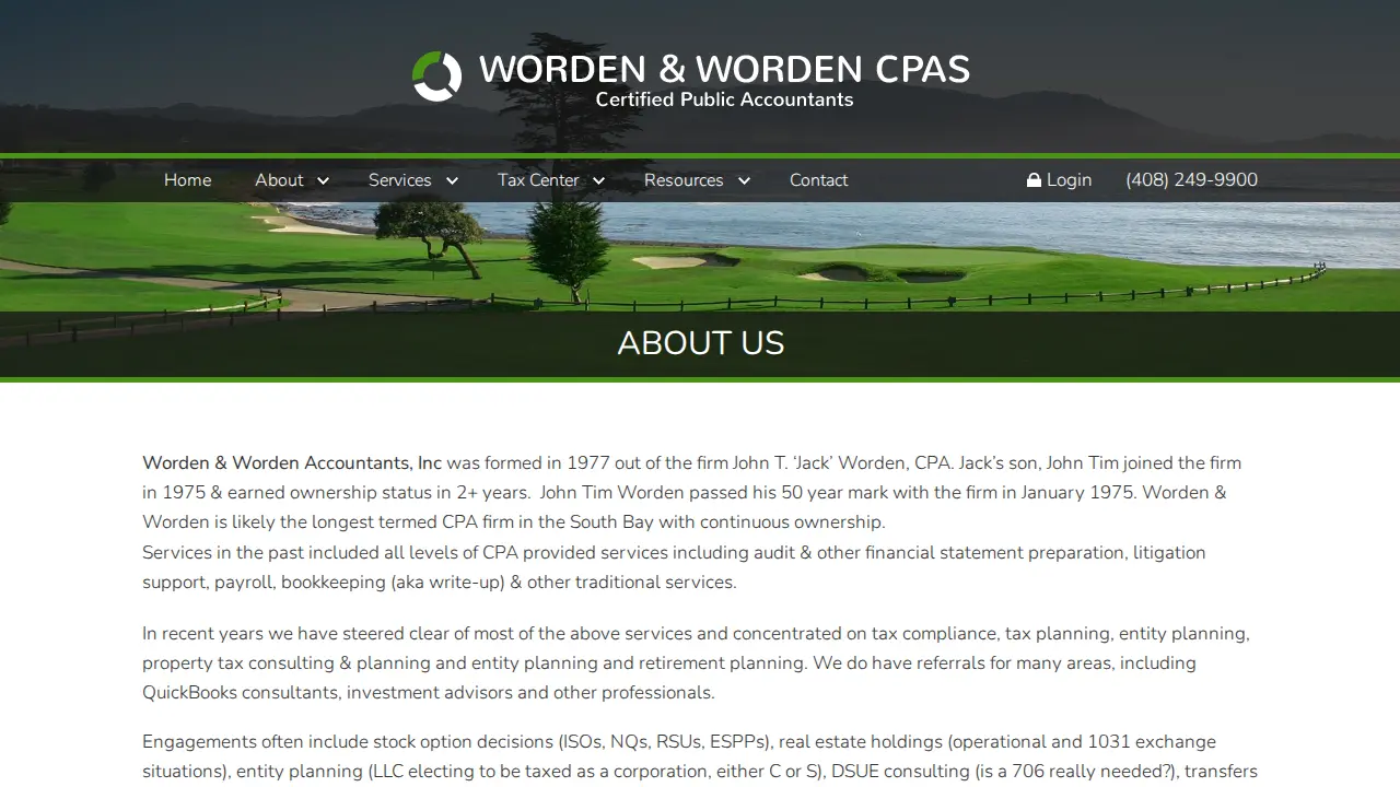 Worden & Worden CPAs page