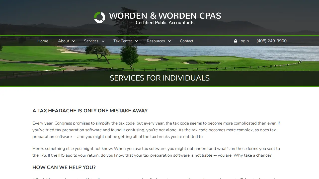 Worden & Worden CPAs page