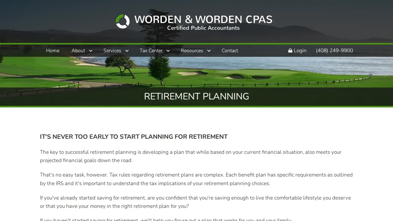Worden & Worden CPAs page