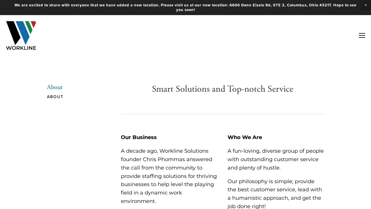 Workline Solutions page