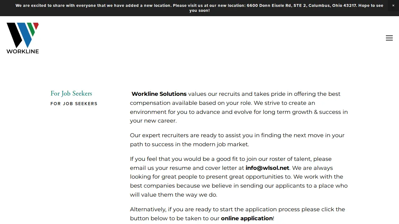 Workline Solutions page