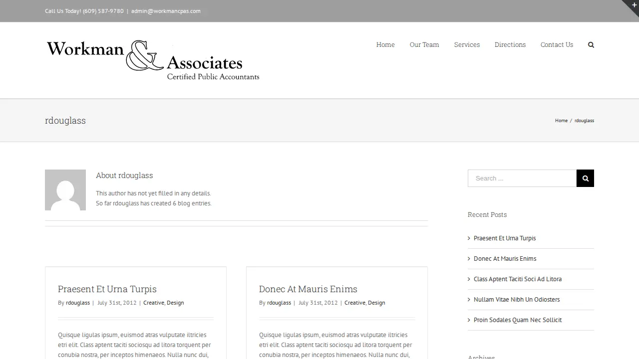 Workman & Associates page
