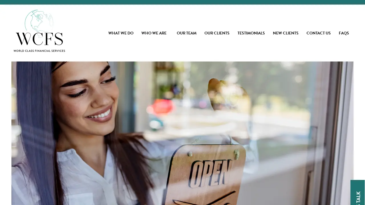 World Class Financial Services page