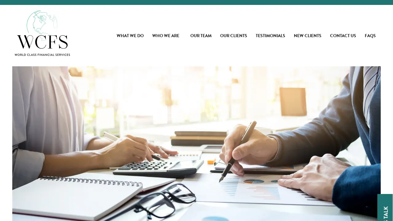 World Class Financial Services page