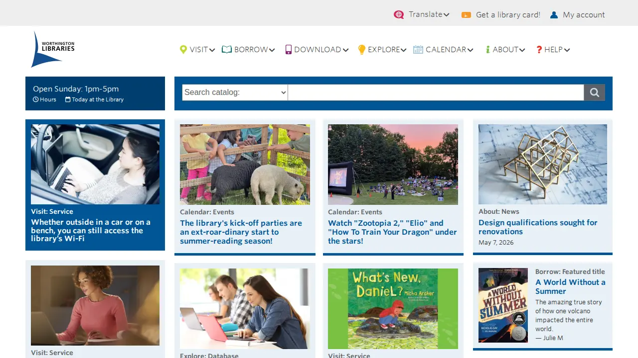 Old Worthington Library page
