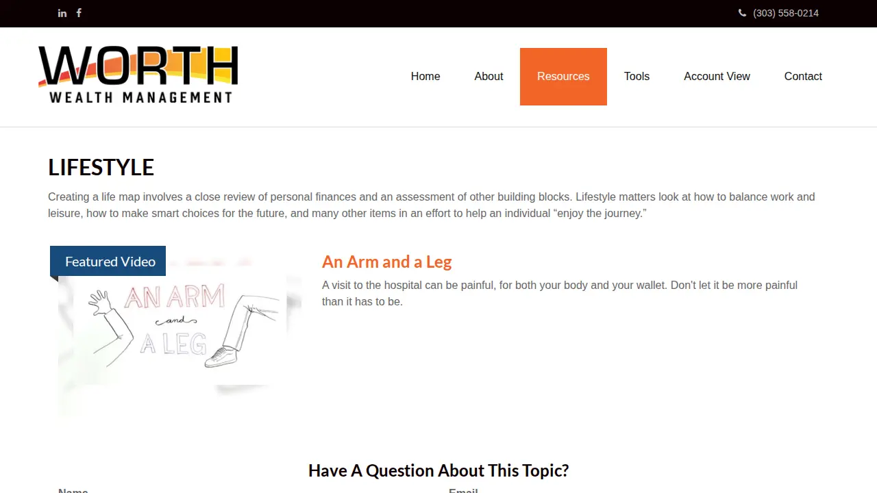 Worth Wealth Management page