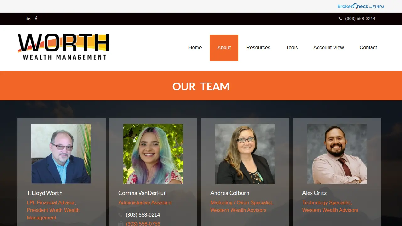 Worth Wealth Management page