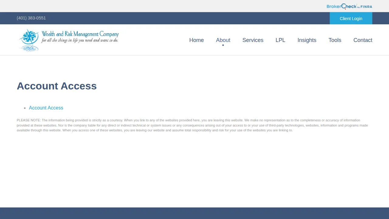 Wealth and Risk Management Company page