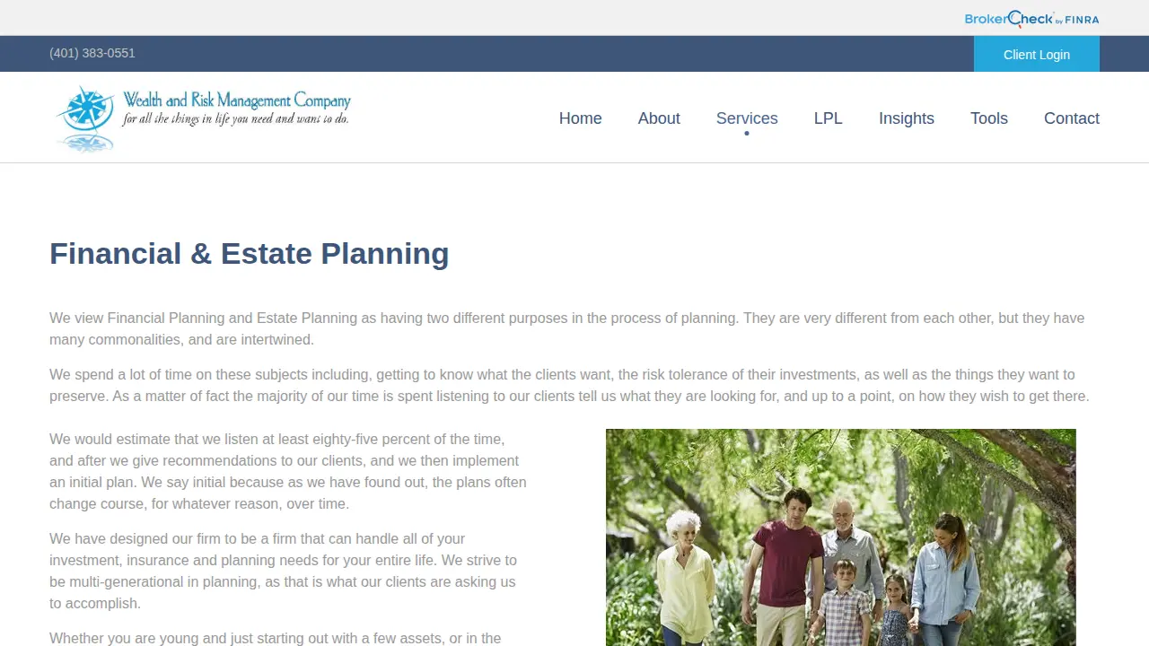 Wealth and Risk Management Company page