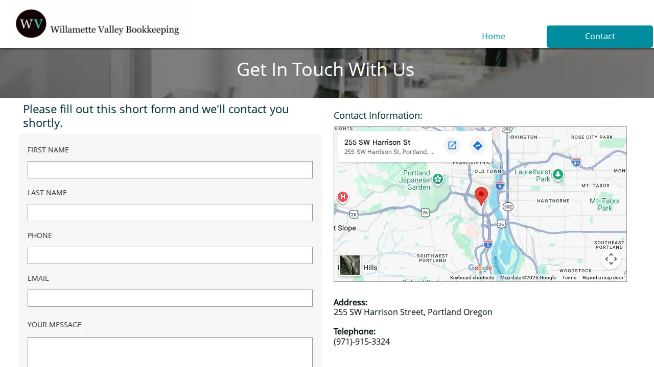 Willamette Valley Bookkeeping page