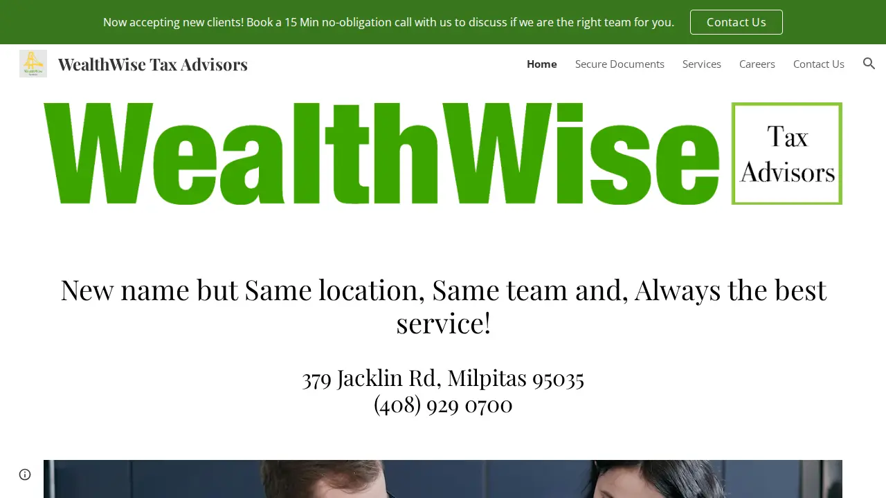 WealthWise Tax Advisors page