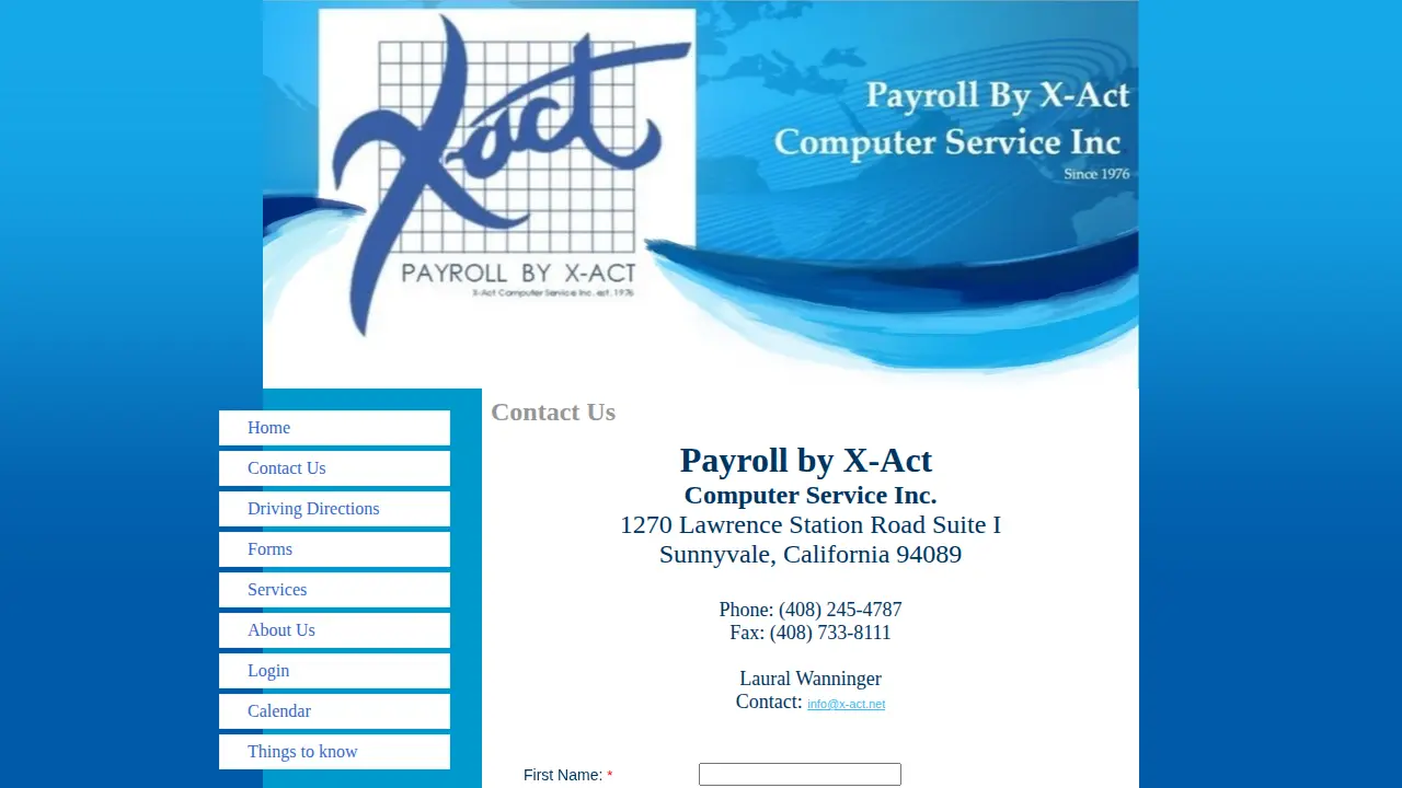 Payroll by X-Act Computer Service Inc. page