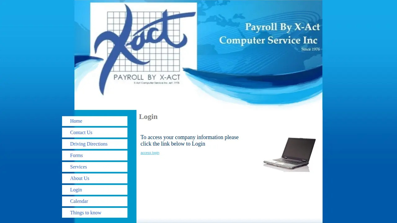 Payroll by X-Act Computer Service Inc. page