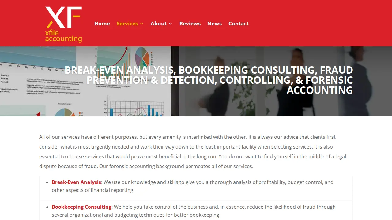 Xfile Accounting page