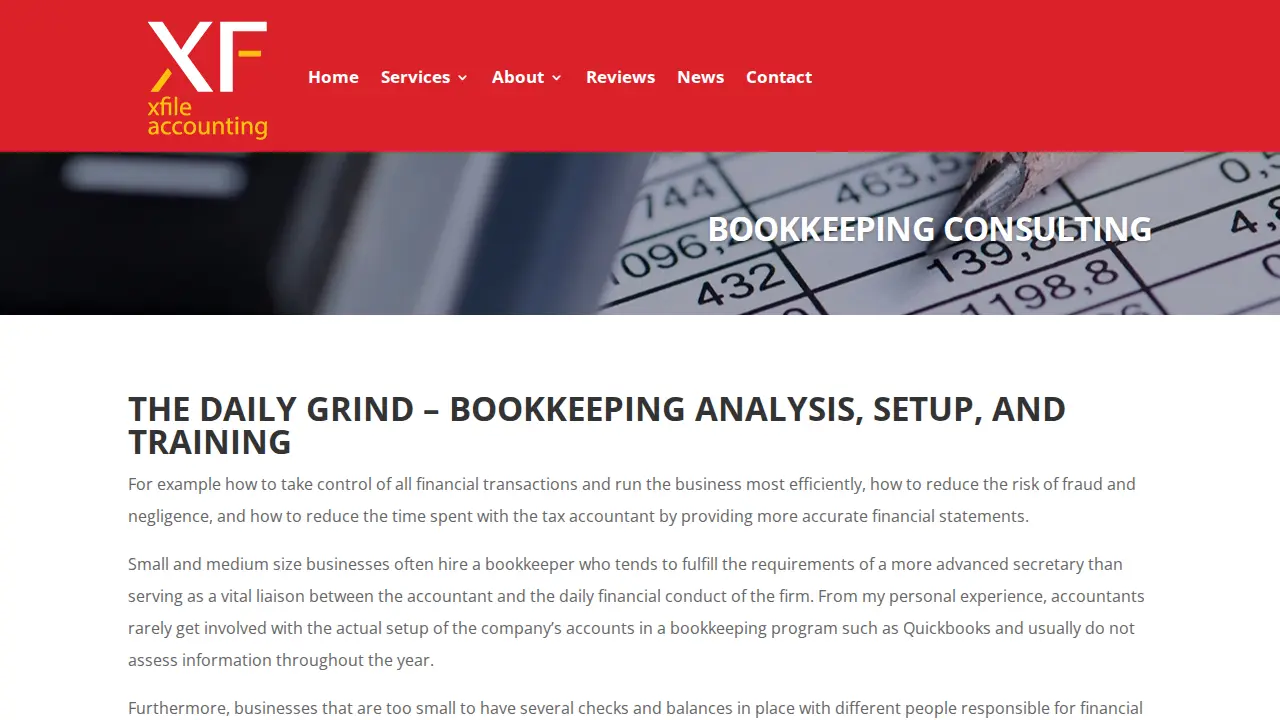 Xfile Accounting page