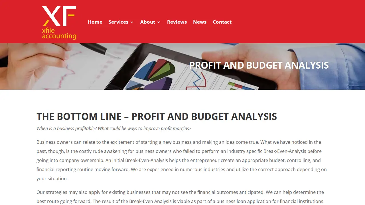 Xfile Accounting page