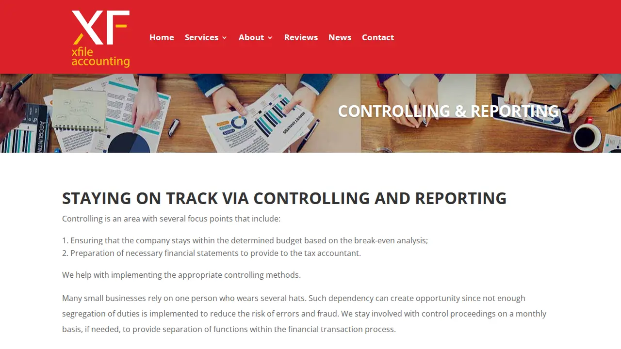 Xfile Accounting page