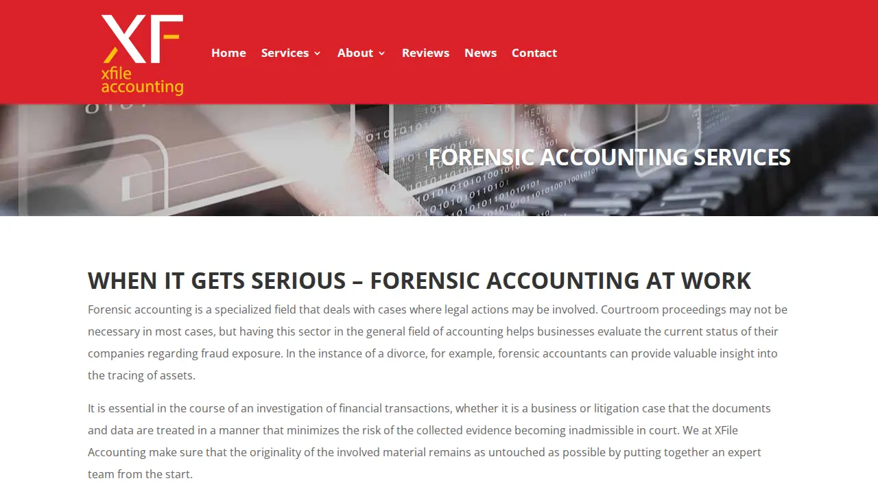 Xfile Accounting page