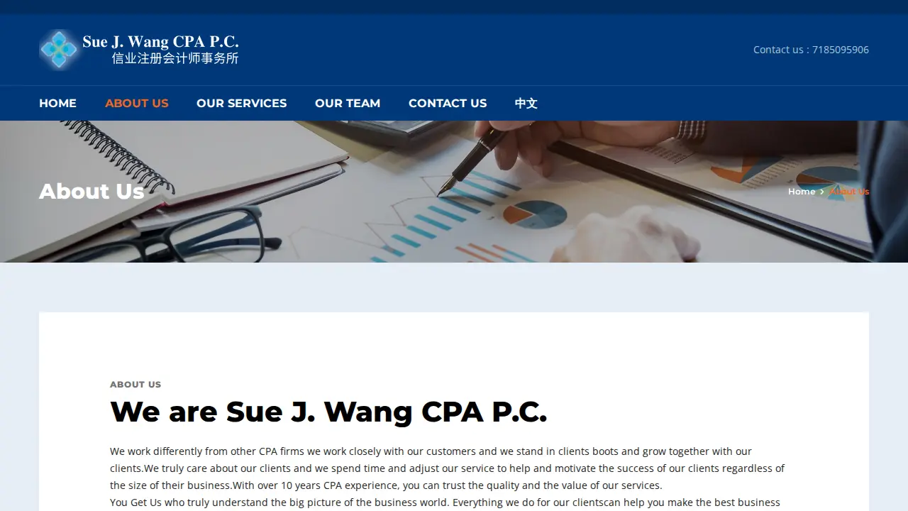 Sue J Wang CPA incorporation page