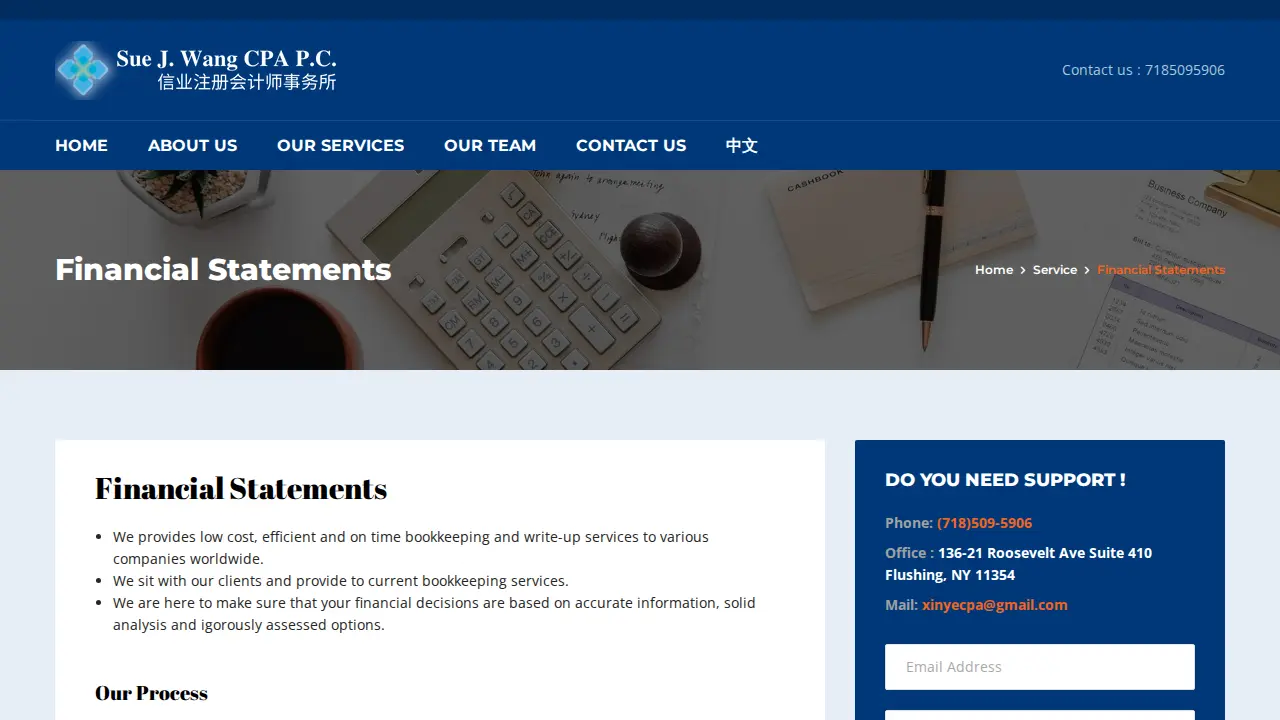 Sue J Wang CPA incorporation page