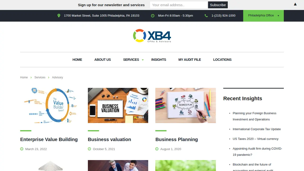 XB4, PC (CPAs & Advisors) page