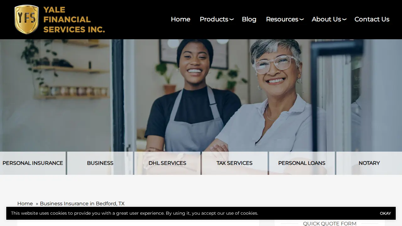 Yale Financial Services inc. page