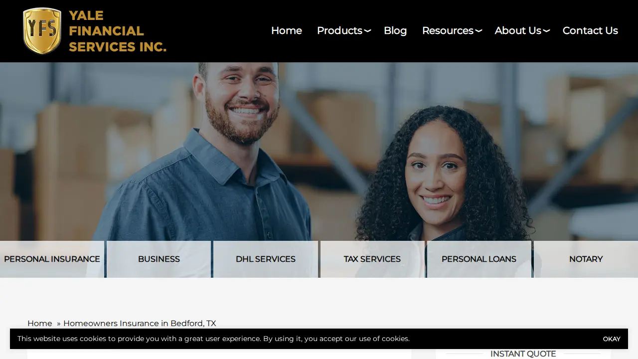 Yale Financial Services inc. page