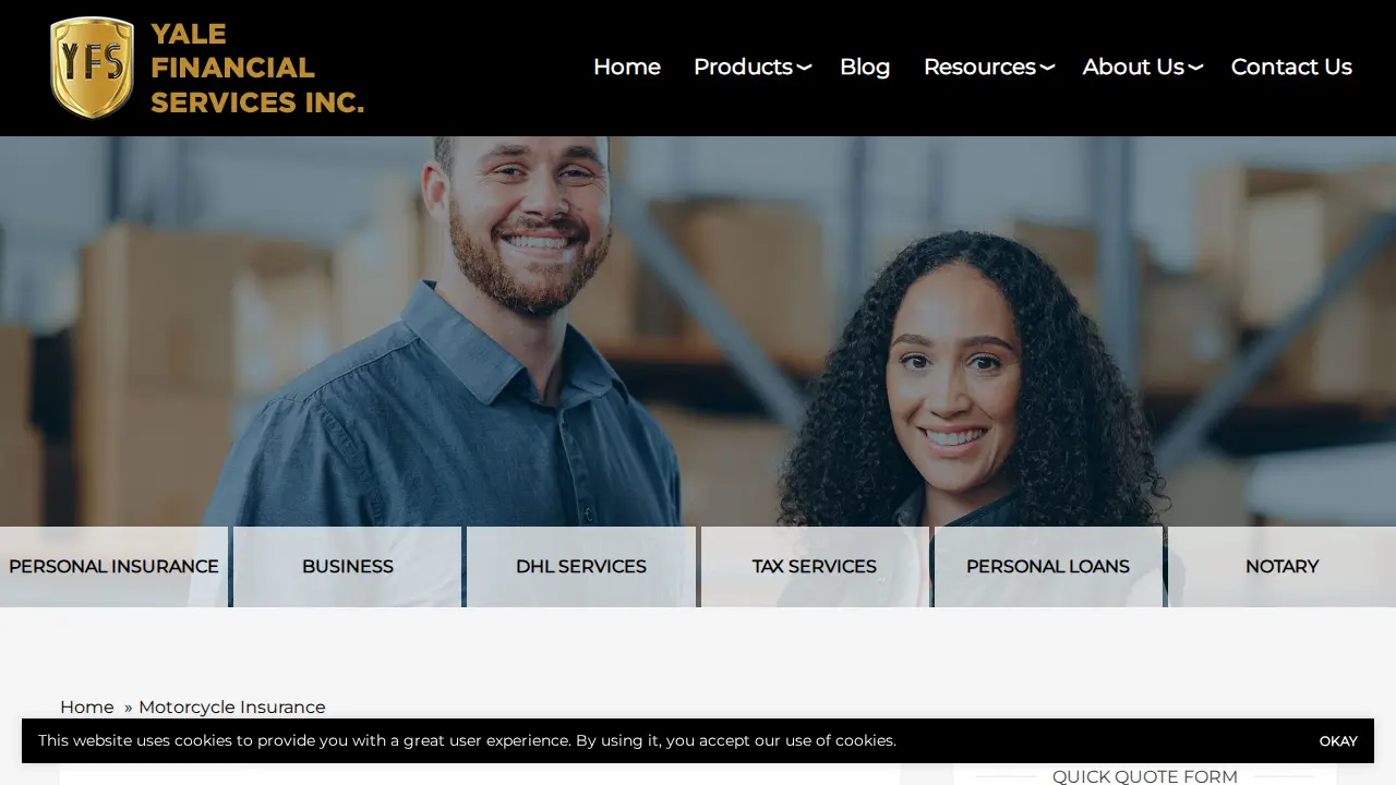 Yale Financial Services inc. page