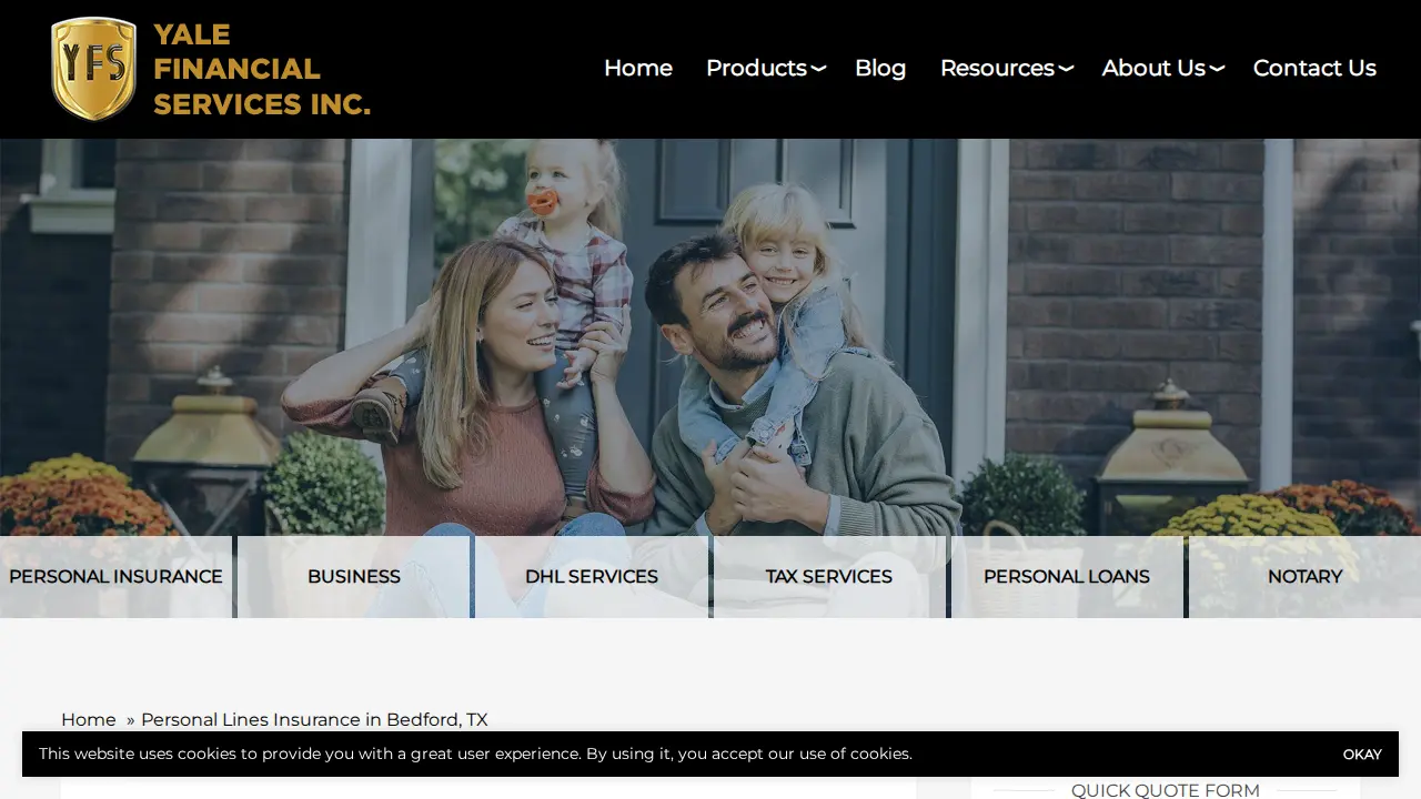 Yale Financial Services inc. page