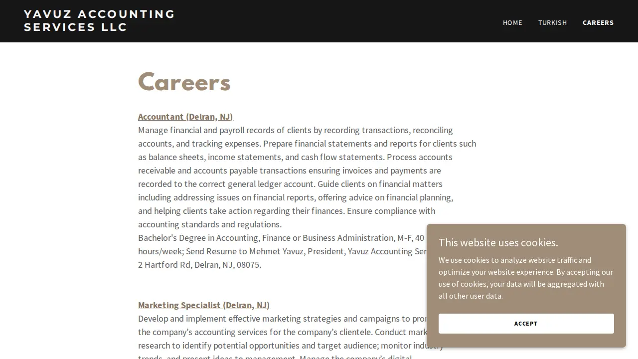 Yavuz Accounting Services LLC page