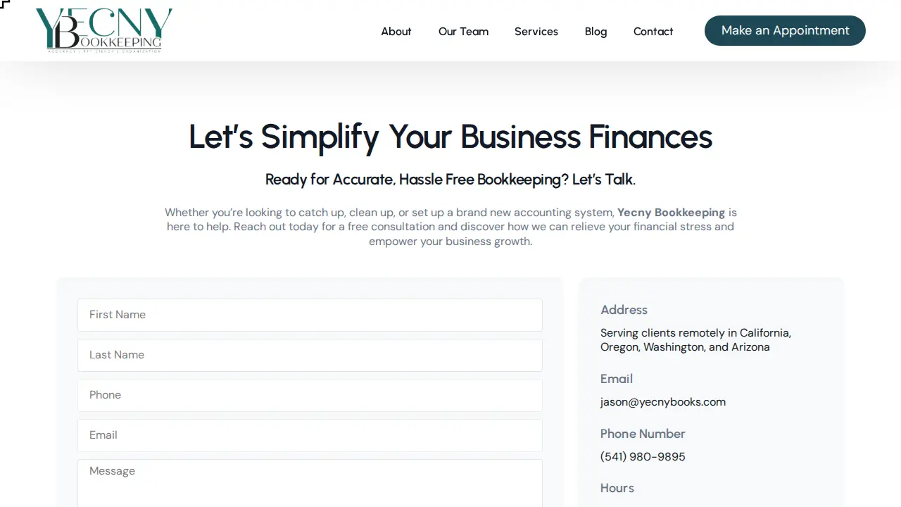 Yecny Bookkeeping LLC page