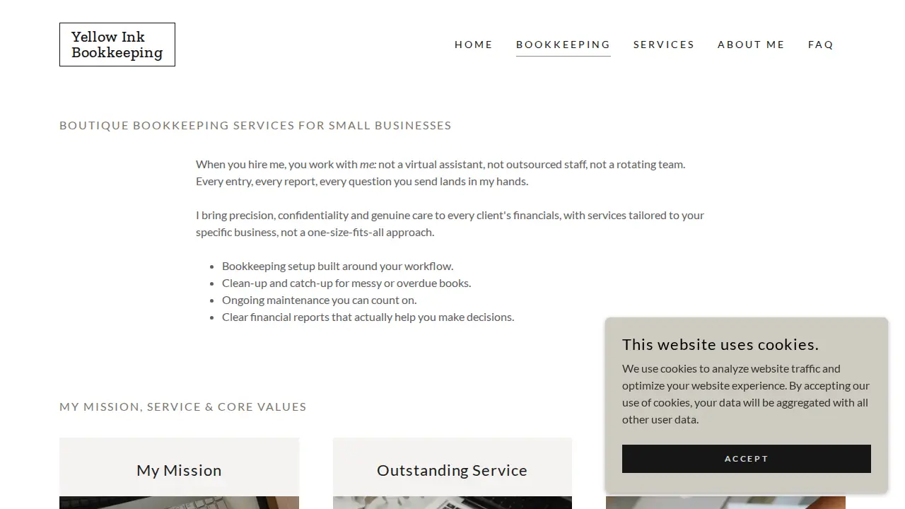 Yellow Ink Bookkeeping LLC page