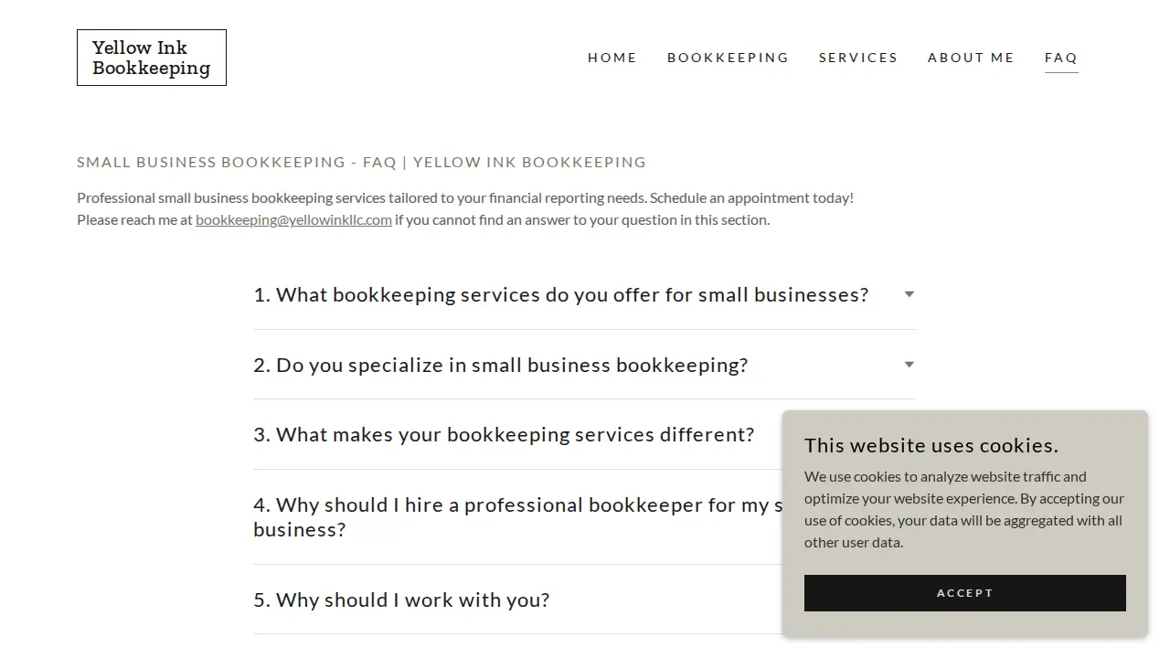 Yellow Ink Bookkeeping LLC page