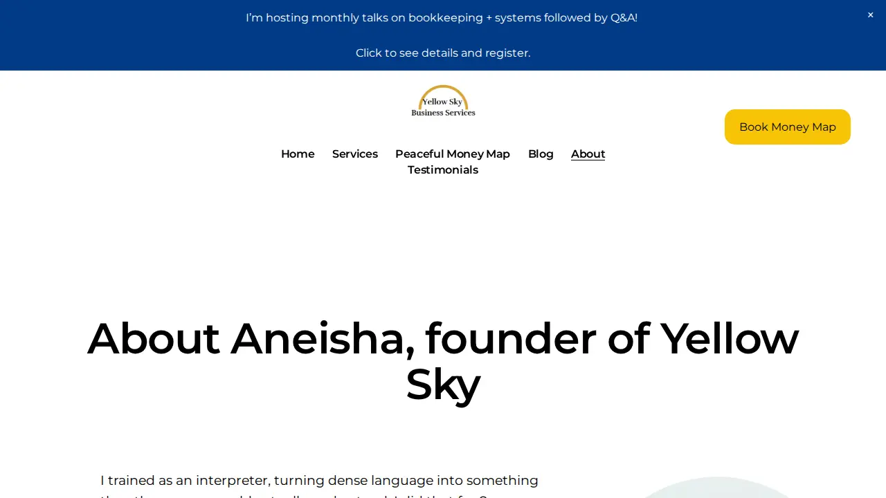 Yellow Sky Business Services page