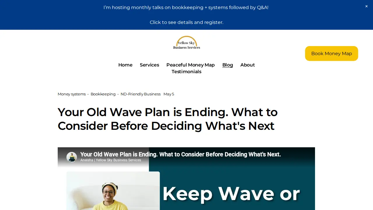 Yellow Sky Business Services page