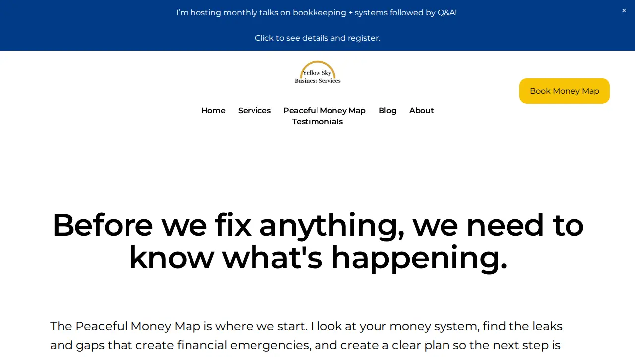 Yellow Sky Business Services page