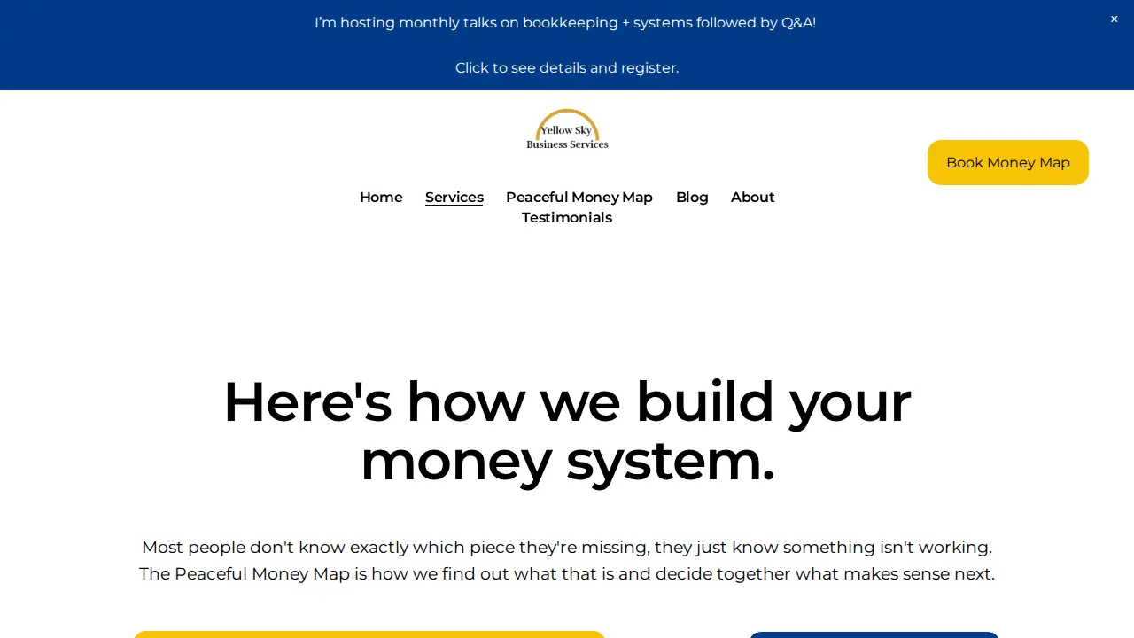 Yellow Sky Business Services page
