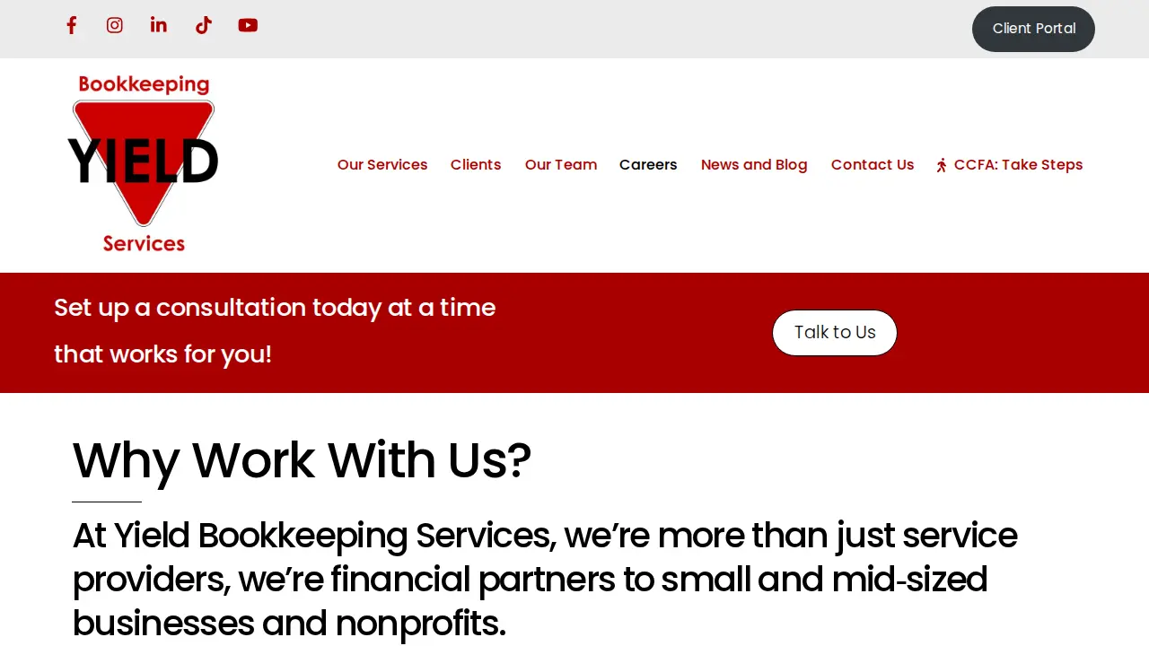Yield Bookkeeping Services LLC page