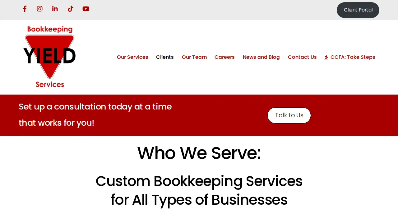 Yield Bookkeeping Services LLC page